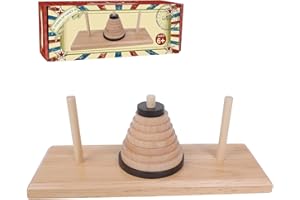 Gothink Wooden Nine-Storey Tower of Hanoi Logic Puzzle Brain Teaser Intellectual Toy for Kids and Adults