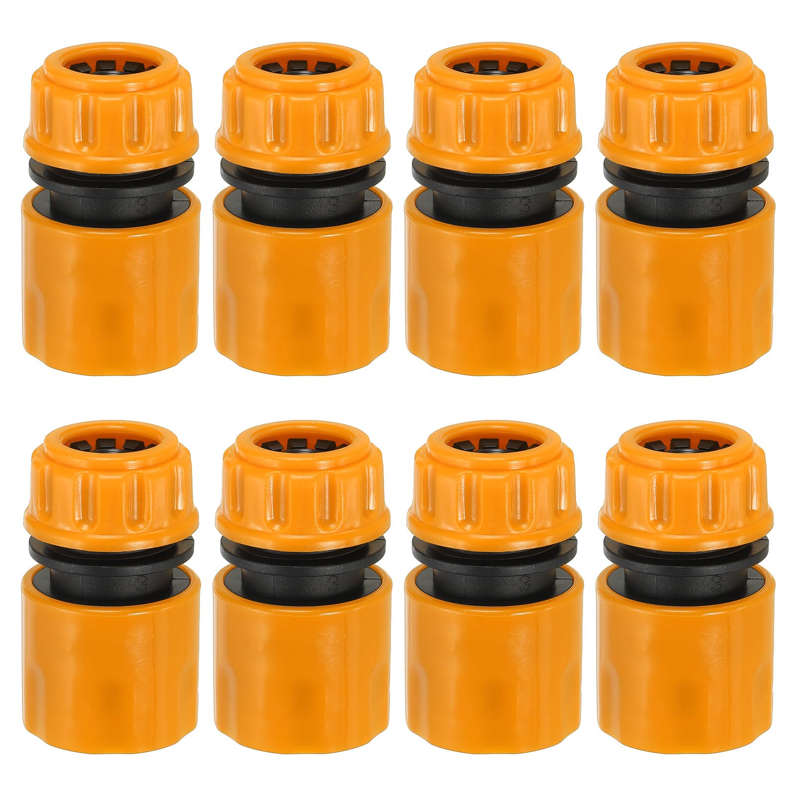 PATIKIL 1/2" Garden Hose Quick Connector Repair Extender, 8 Pcs Plastic Garden Water Hose Connectors Fittings Leakproof Design, Marigold