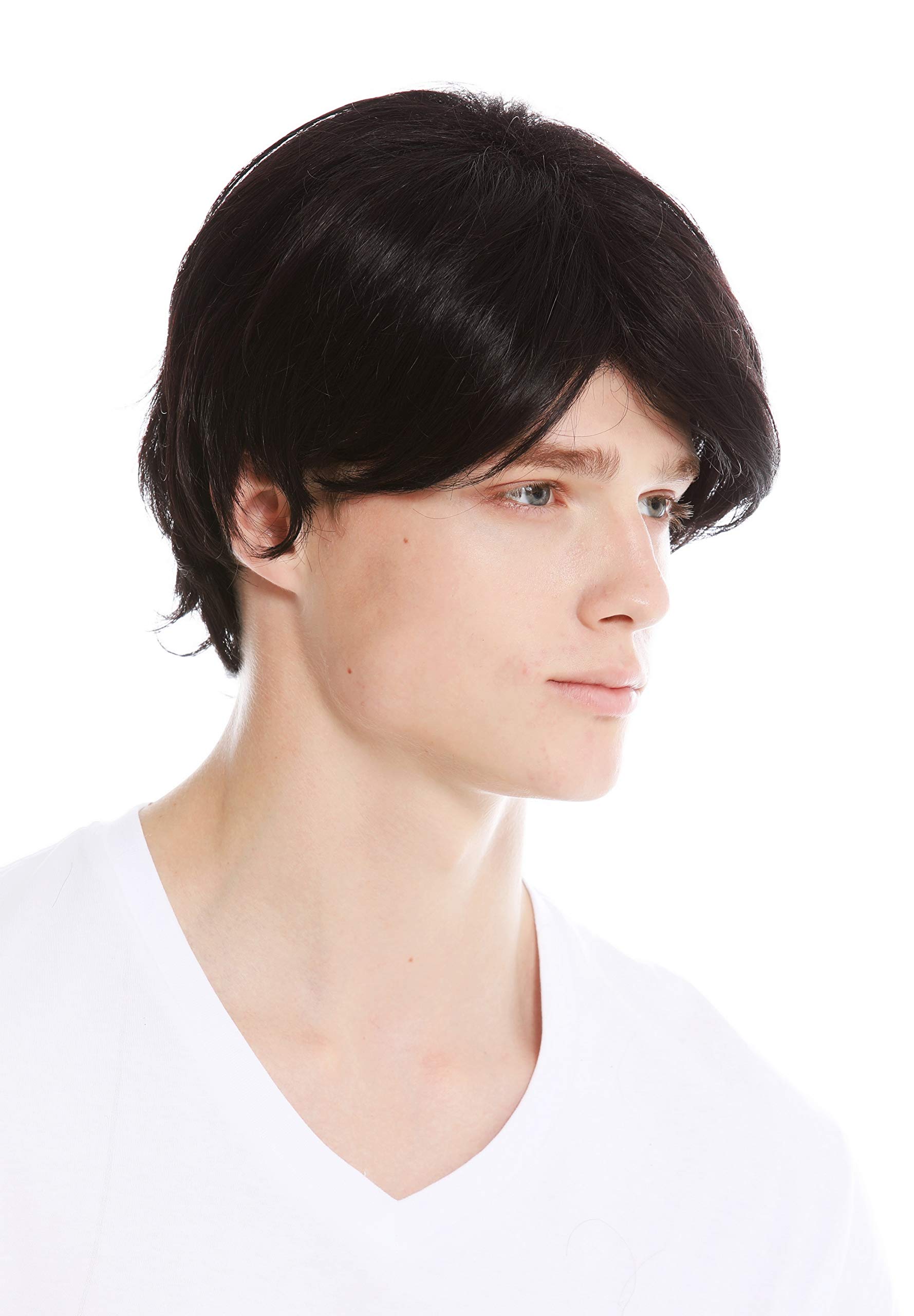 WIG ME UP - WL-1047S-2 wig men's wig voluminous medium length sleek blackish brown