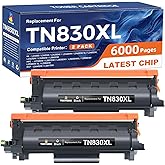 TOKYOINK Compatible TN830XL Toner Replacement for Brother TN830XL TN830 XL Toner use with HL-L2460DW HL-L2405W HL-L2480DW HL-L2400D MFC-L2820DW MFC-L2820DW XL DCP-L2640DW Printer (2 Pack Black)