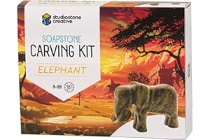 STUDIOSTONE CREATIVE DIY Arts & Crafts Carving Kit Kids Adults Elephant Sculpture Soapstone