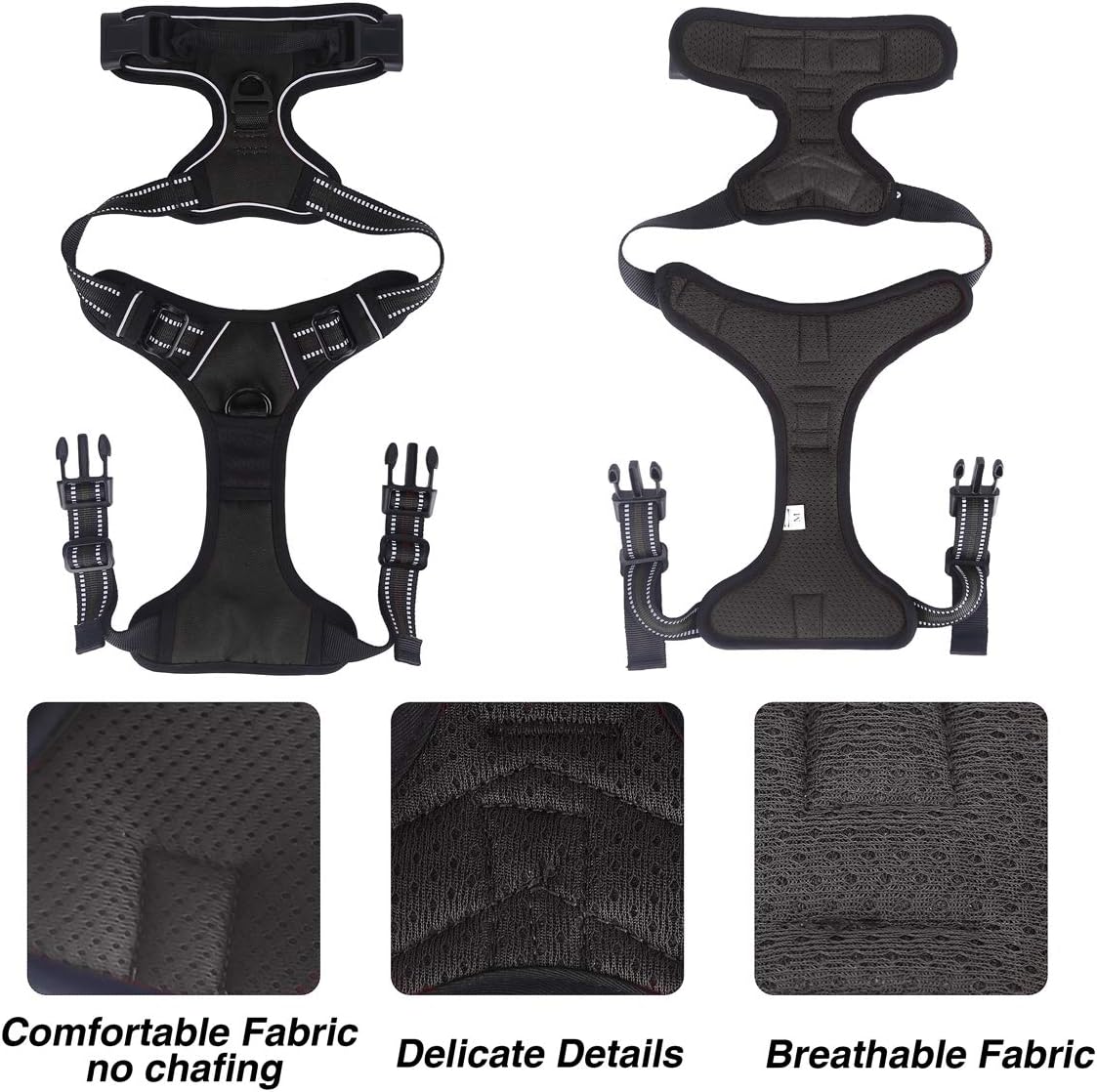 Belababy Dog Harness Small Medium Large No Pull, Adjustable Reflective Front Clip Dog Harness with Easy Control Handle - Image 4