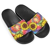 Howilath Novelty Patten Slippers for Women Men, Non-Slip Single Band Slide Sandals Open Toe Soft Sole Flat Sandals