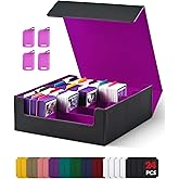 UAONO Trading Card Storage Box, Holds 2400+ Sleeved Cards with 24 Dividers & 4 Stoppers, Card Organizer for TCG/Magic/Mtg sto