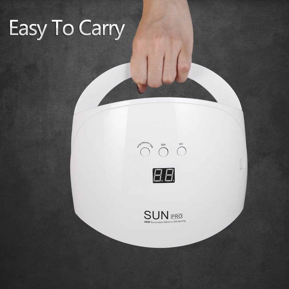 Lampada Unghie professionale 48W di U-KISS, Auto LCD 30s / 60s / 99s Modo a bassa temperatura portatile , per Smalti in Gel,in Automatico Sensore Lampada LED unghie