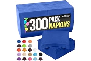 300 Pack Dark Blue Napkins Disposable, 2 Ply Party Napkins, Dark Blue Disposable Napkins, Fun Napkins Everyday – Great As Coc