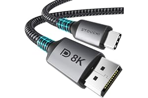 USB C to DisplayPort 1.4 8K Cable Stouchi 1M/3.3Ft Thunderbolt 3 to DisplayPort 4K@144Hz/120Hz 5K@60Hz 2K@240Hz HBR3 DP1.4 Ad