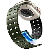 Getino Magnetic Silicone Band Compatible with Apple Watch Bands for Men 44mm 45mm 46mm 49mm 42mm Women,Strong Magnet Breathable Sport Strap for iWatch Series 11 Ultra 3 Ultra 2 Se 10 9 8 7 6 5 4 1