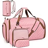 Convertible Garment Bags for Travel - Carry on Garment Duffle Bag with Backpack Straps for Men Women, 4 in 1 Large Travel Duffel Bags with Shoes Compartment Hanging Suit Dress Weekender Bag 3pcs Set