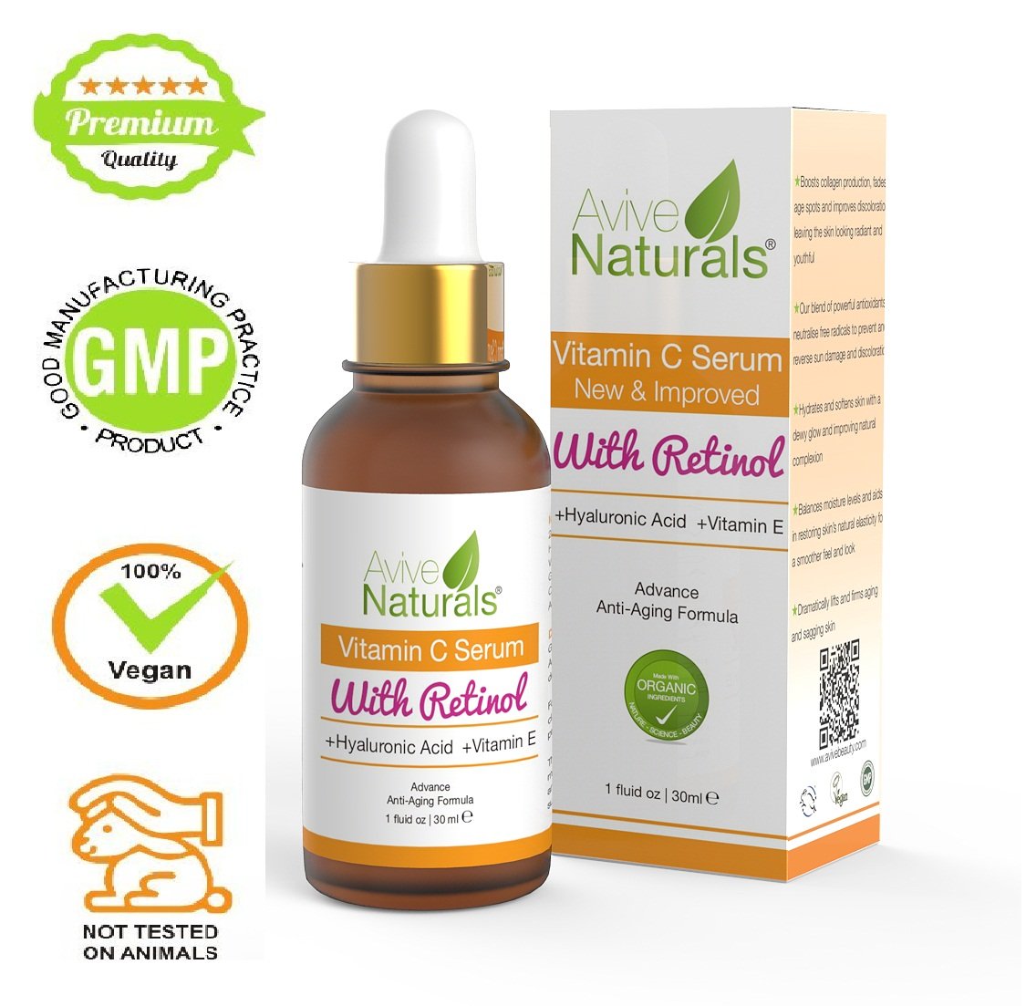 ORGANIC 20 Vitamin C Serum and Retinol Serum For Face