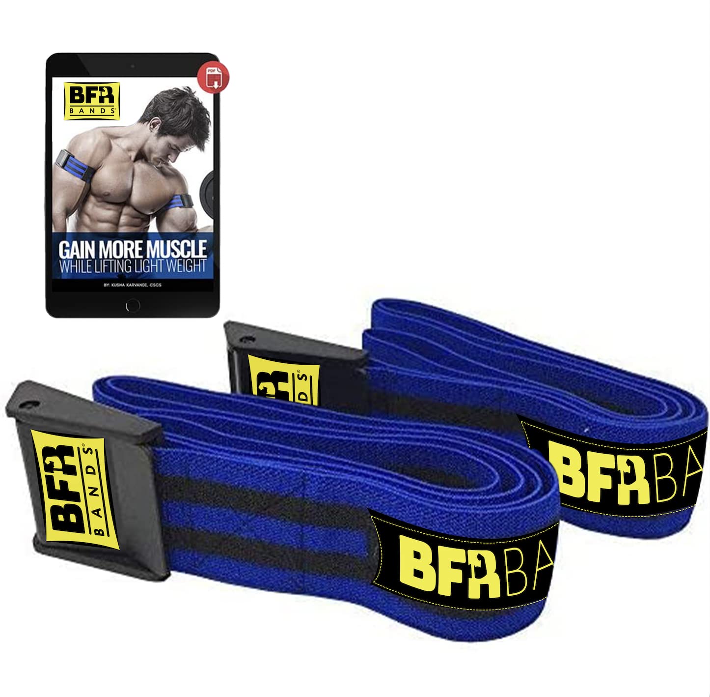 BFR BANDS PRO Blood Flow Restriction Bands for Arms, Legs & Glutes Occlusion Training, Help Gain Muscle Without Heavy Weight Lifting, Quick-Release Strong Elastic Strap for Men & Women — image 1