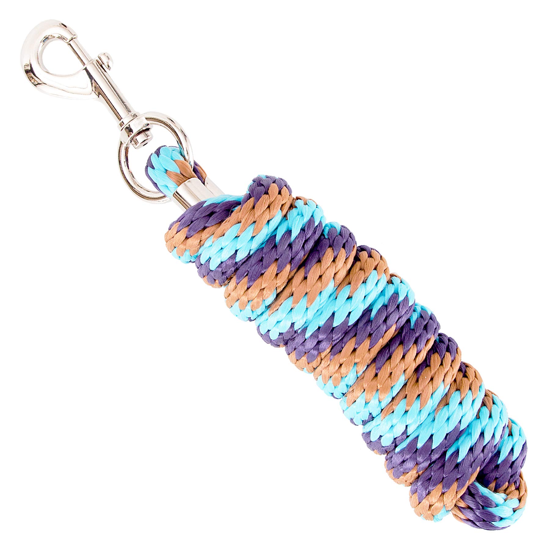 Merauno® Lead Rope for Horses - Tie Rope in Various Stylish Designs, Lead Rope, Pony, Donkey, Goat Long Knit with Carabiner Hook, Black, Blue, Rose Gold