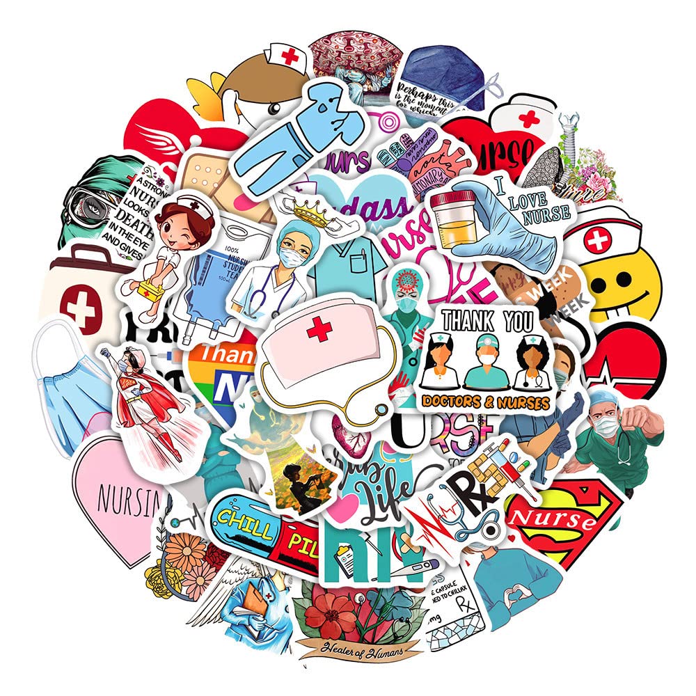 Graffiti Sticker Kit 50 Nurse Day Graffiti Stickers Doctor Luggage Laptop Scooter Water Cup Waterproof Stickers