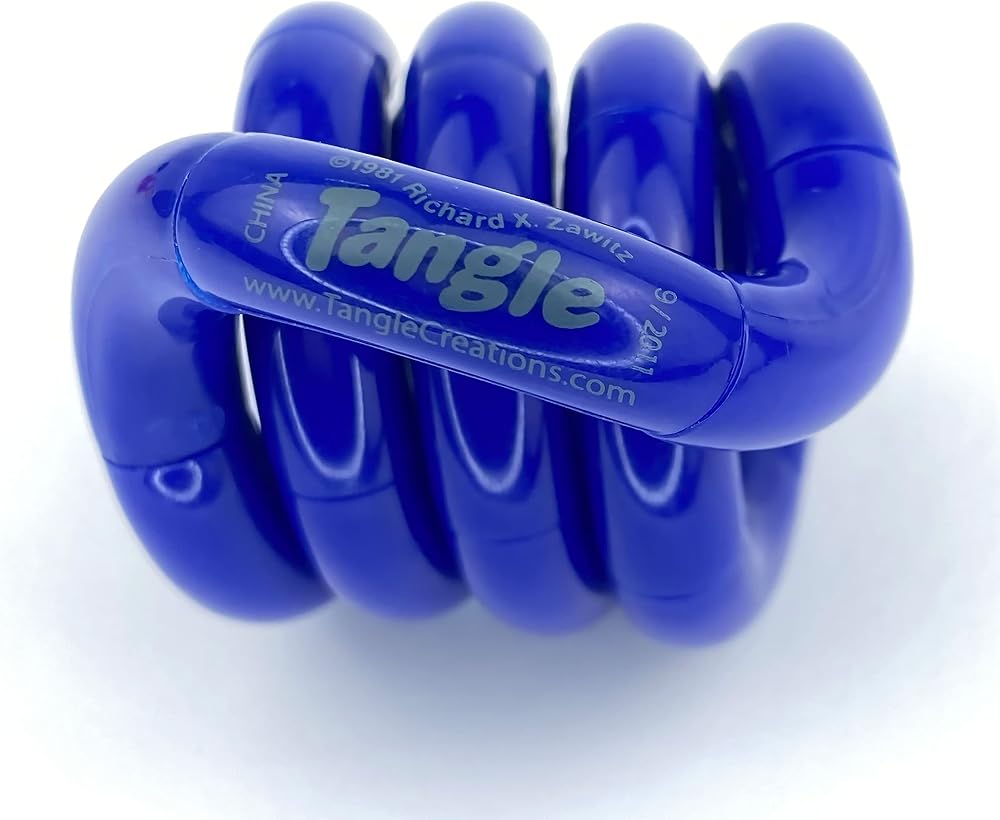 Tangle Jr Solid Blue Genuine Fidget Toy by Tangle
