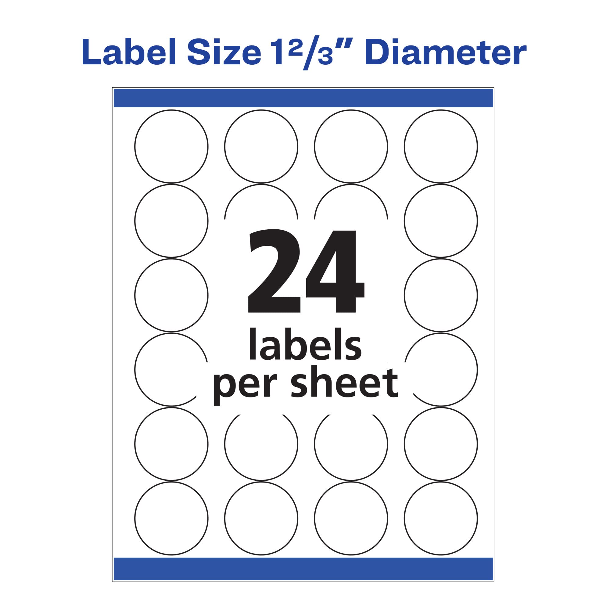Mua Avery High Visibility Printable Round Labels with Sure Feed, 1-2/3 ...