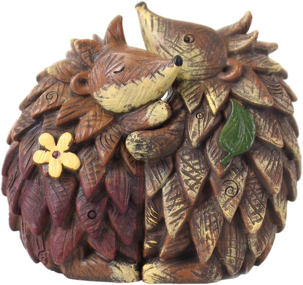 Something Different Wholesale Pair Of Hedgehogs Resin Ornament, Multicolour, 12x12x5 cm