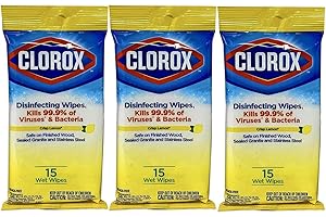 Clorox Disinfecting Wipes, Citrus Blend, 15 count - Pack of 3