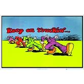 Scorpio Posters Keep on Truckin (by R. Crumb) Blacklight Poster - Authentic Blacklight-Reactive Flocked Material - 35" x 23"