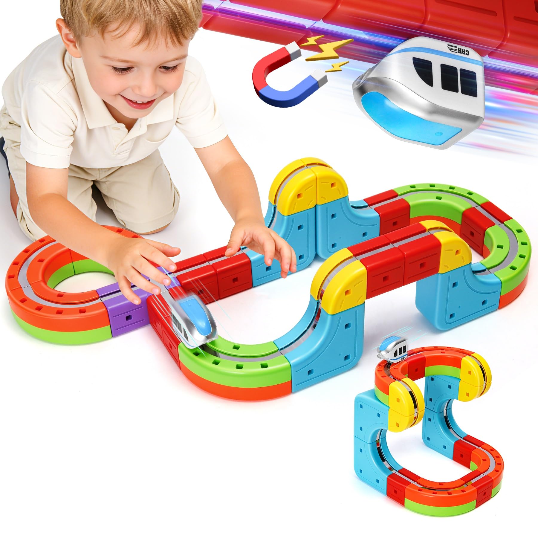 Hamino Electric Train Set for Kids with Anti-Gravity Magnetic Floating Tracks, Children's Electric DIY Railway Tracks Set STEM Toy, Christmas Birthday Gift for Boys Girls Age 3 4 5 6 7 8+ (26 PCS) β image 1