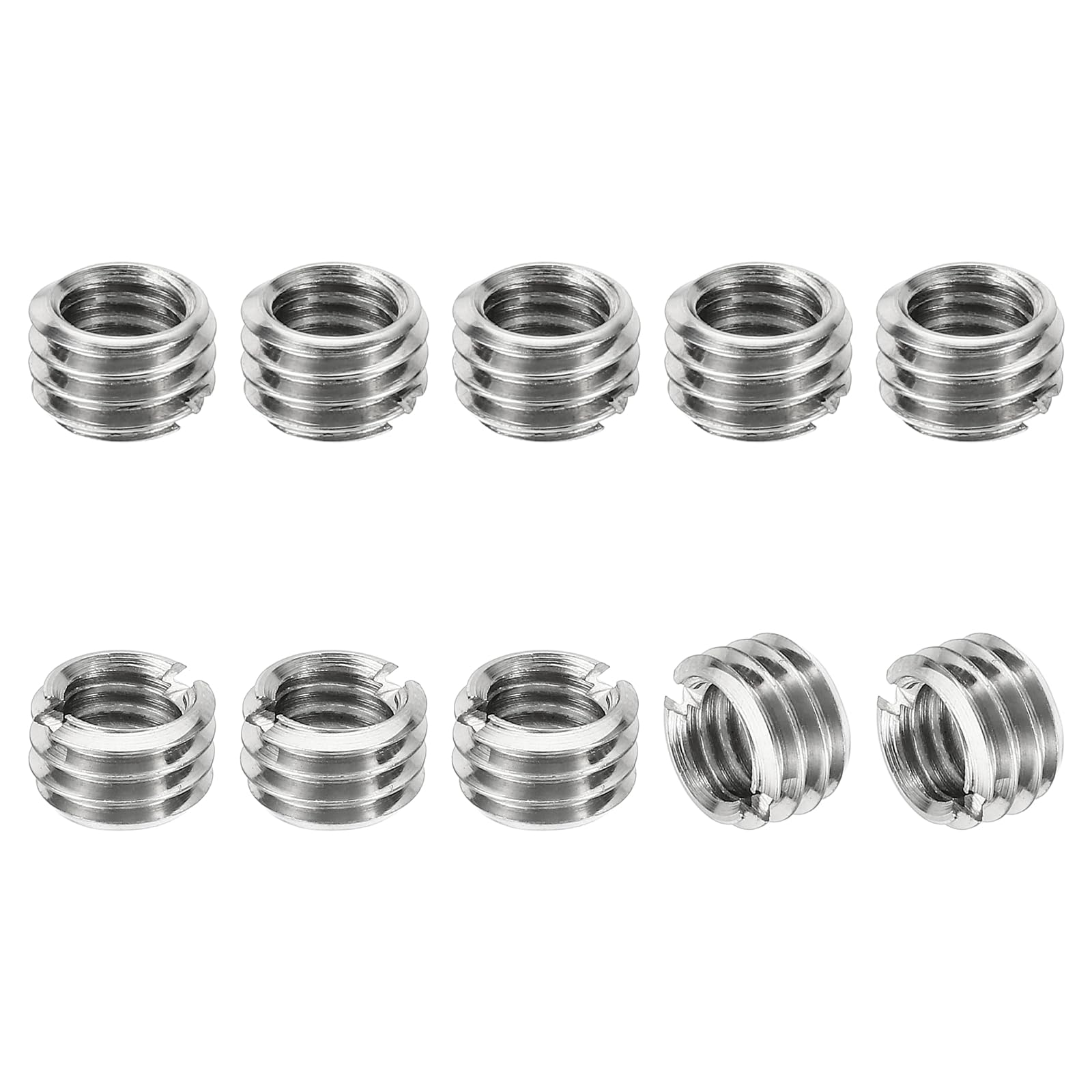 PATIKIL Thread Adapters Sleeve Reducing Nut, 10 Pcs M8*1.25 Male to M6*1 Female Repairing Insert Nut Screw Reducer Conversion Stainless Steel Fastener 5mm โ image 1