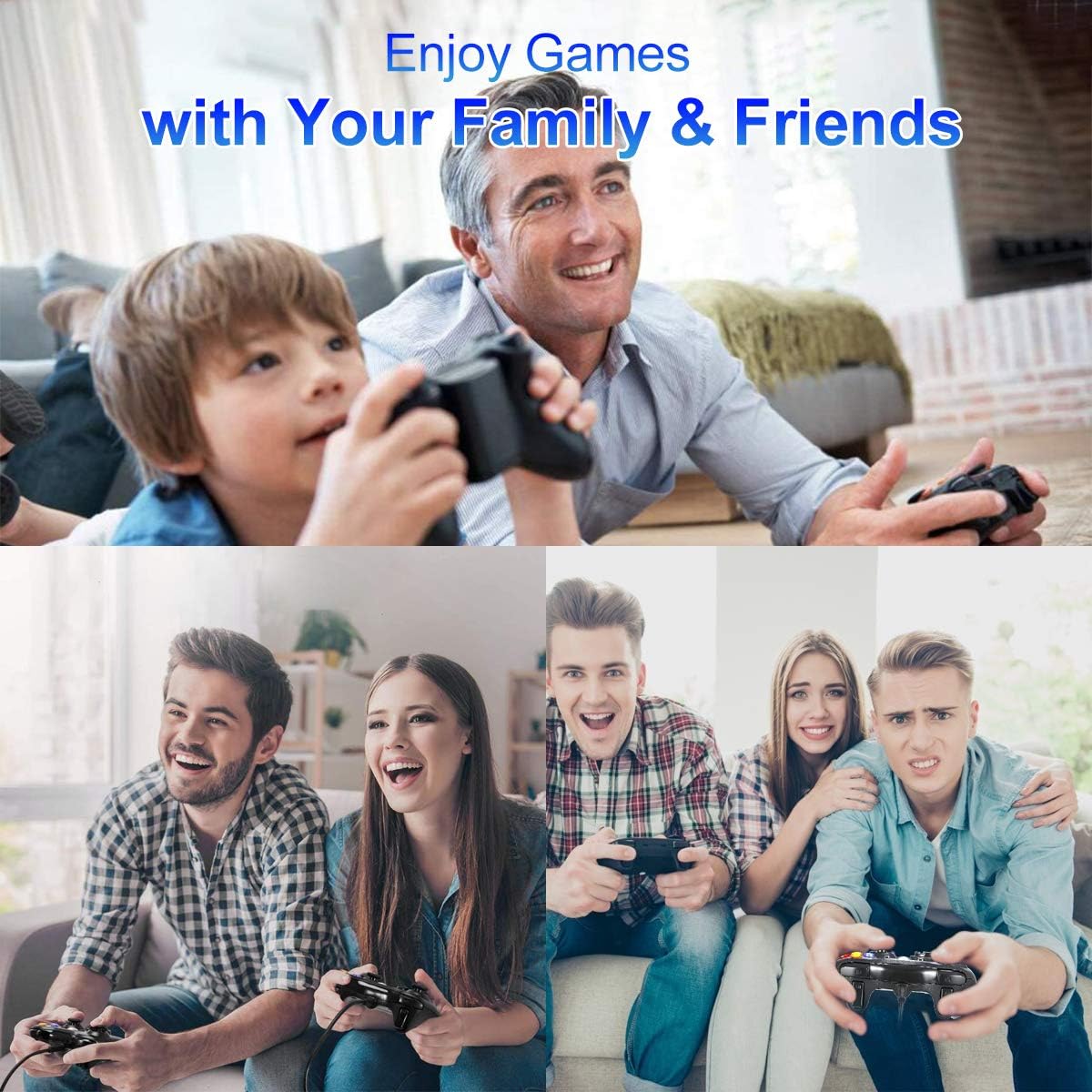 Game Controller for Xbox 360, OUTAD Wired USB Controller Gamepad Game Joystick Joypad Compatible with Microsoft Xbox 360 & Slim/PC Windows 7 8 10 - Ideal for All Gaming Sessions on Xbox and PC (Black): Computers & Accessories