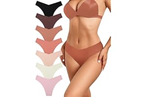 Levao 7 Pack Seamless Underwear for Women No Show Bikini Panties Invisible Briefs Sexy V-Shaped Waist Cheeky S-XL