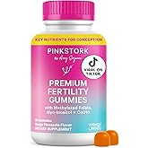 Pink Stork Premium Fertility Gummies | Fertility Supplements for Women with CoQ10, Myo-Inositol + Prenatal Vitamins | Conception Support | Hormone Balance for Women, Ovarian Care - 60 Gummies
