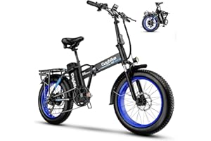 Kebiko 1000W Folding Electric Bike,48V 20AH Removable Battery E Bike,30+MPH,80 Miles Max Range Electric Bike for Adults,20" Fat Tire Foldable ebike,Adult Electric Bicycle for Commute Beach Snow
