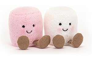Jellycat Amuseables Pink and White Marshmallows Stuffed Toy, 3.5 inches | Food Plush | Fun Gift Idea