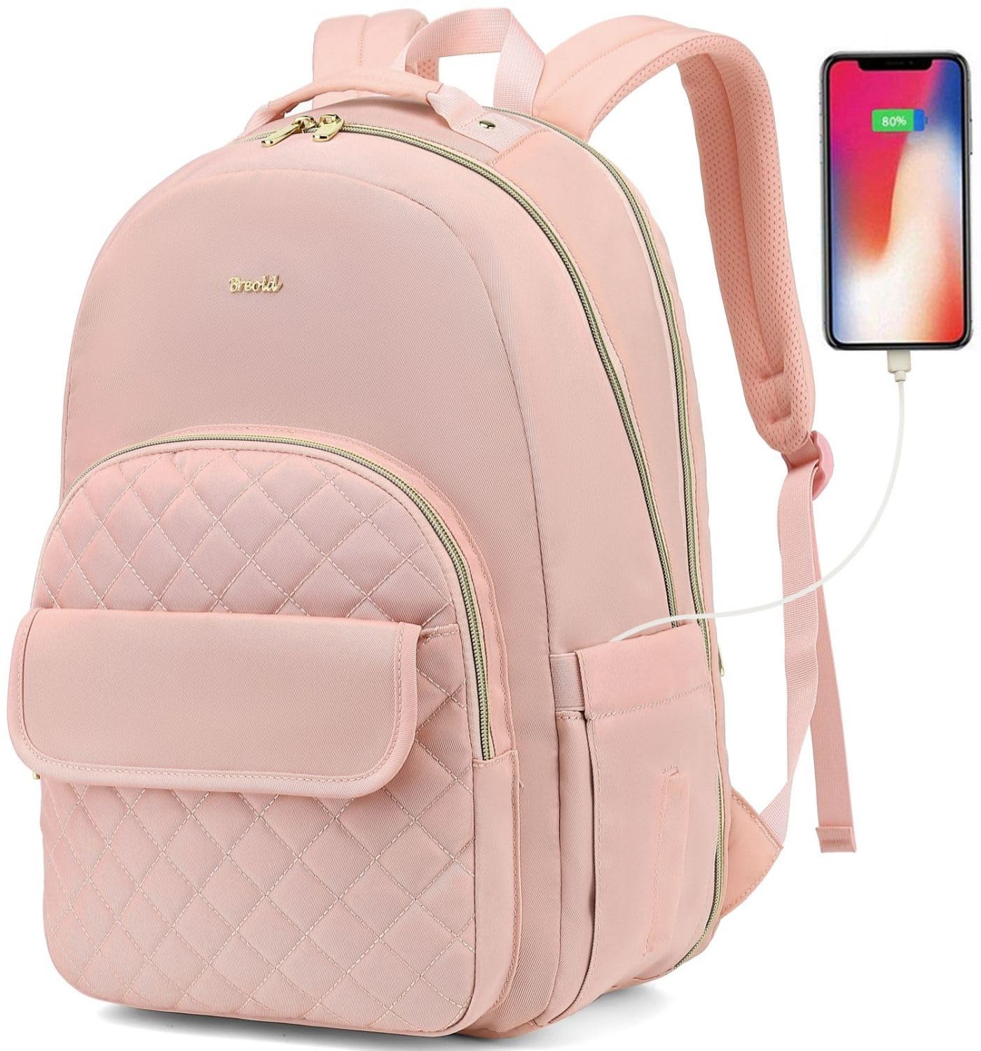 Breold 17.3 Inch School Backpack Bookbags for Girls,Work Travel Backpack for Women,Laptop Backpack Teacher Bags Back Pack with USB Charging Port,TSA Friendly — image 1