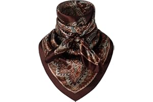 Hymeiluely 35 Inch Wild Rag Cowboy Bandana Scarves for Men, Large Neckerchief Silk Feel Western Neck Scarf for Women