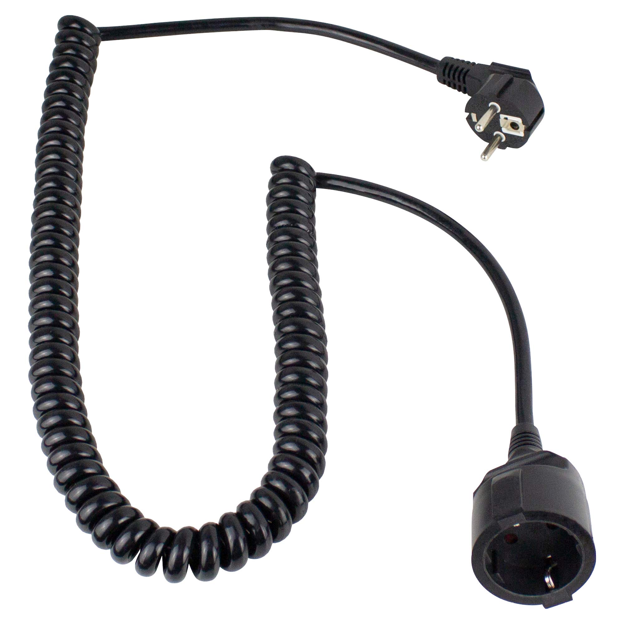 Schwabe Protective Contact Coiled Cord, Stretchable to 2.5 Meters, IP20 Interior, 70410
