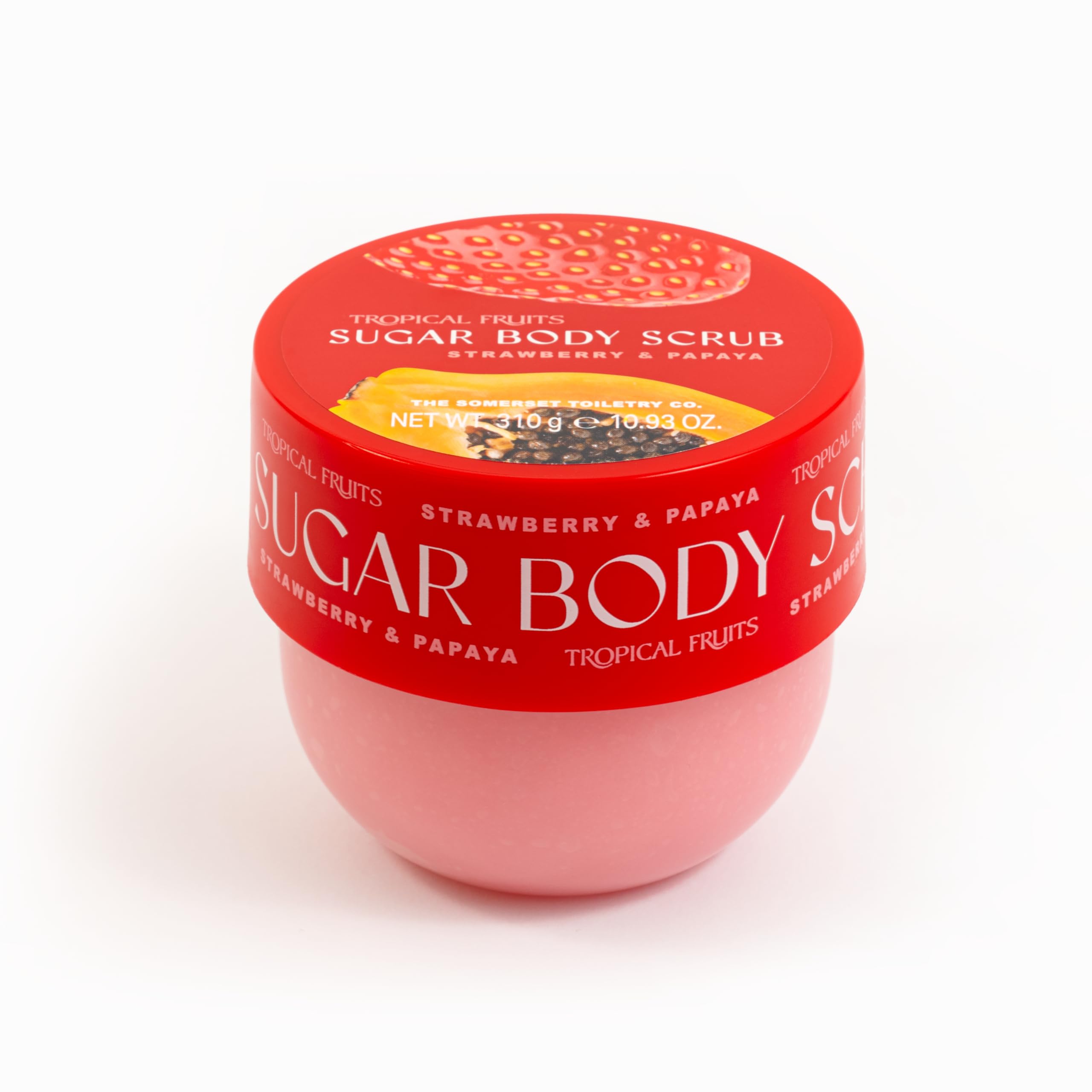 Tropical Fruits Gentle Exfoliating Sugar Body Scrub Strawberry and Papaya 310g
