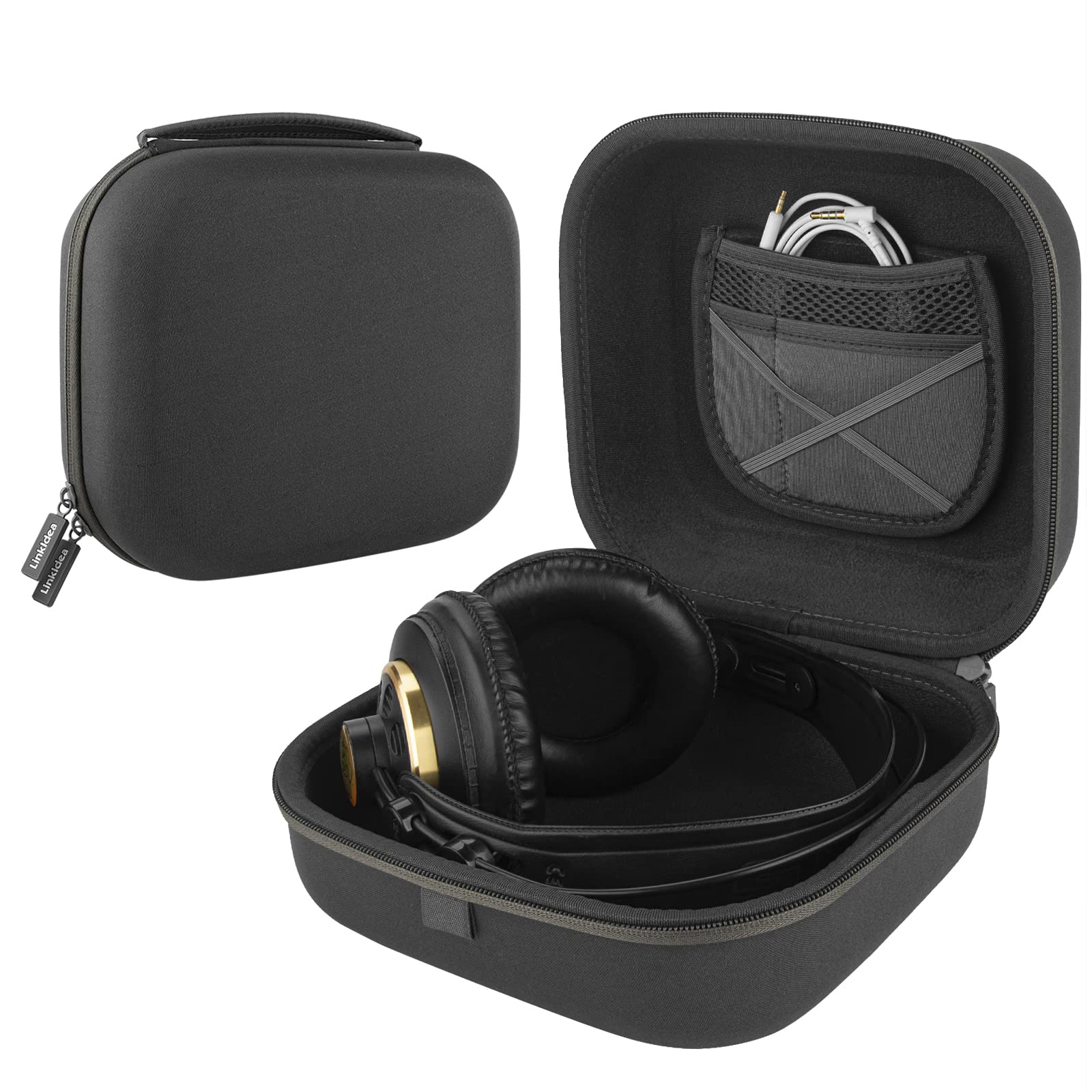 Linkidea Headphones Carrying Case Compatible with AKG K701, Sennheiser HD 200 PRO, HD 350BT, HD650, Philips SHL5905, Protective Hard Shell Travel Bag with Cable (Grey)