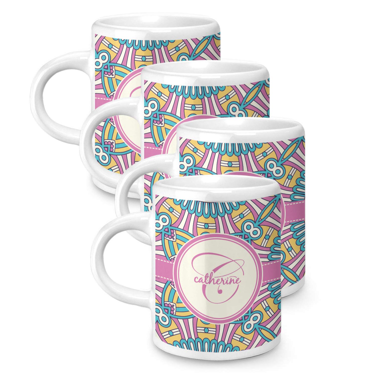 Bohemian Art Espresso Cups - Set of 4 (Personalized)