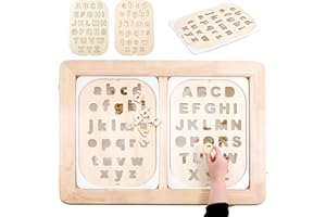 IEATFO Sensory Table Flisat Trofast Inserts Wooden Alphabet Board Set - Capital and Small Letters for Sensory Table Play - Montessori-Inspired