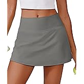 PINSPARK Womens Tennis Skirt High Waisted Golf Skort with 2 Pockets Stretchy Athletic Skirts for Workout Pickleball Running