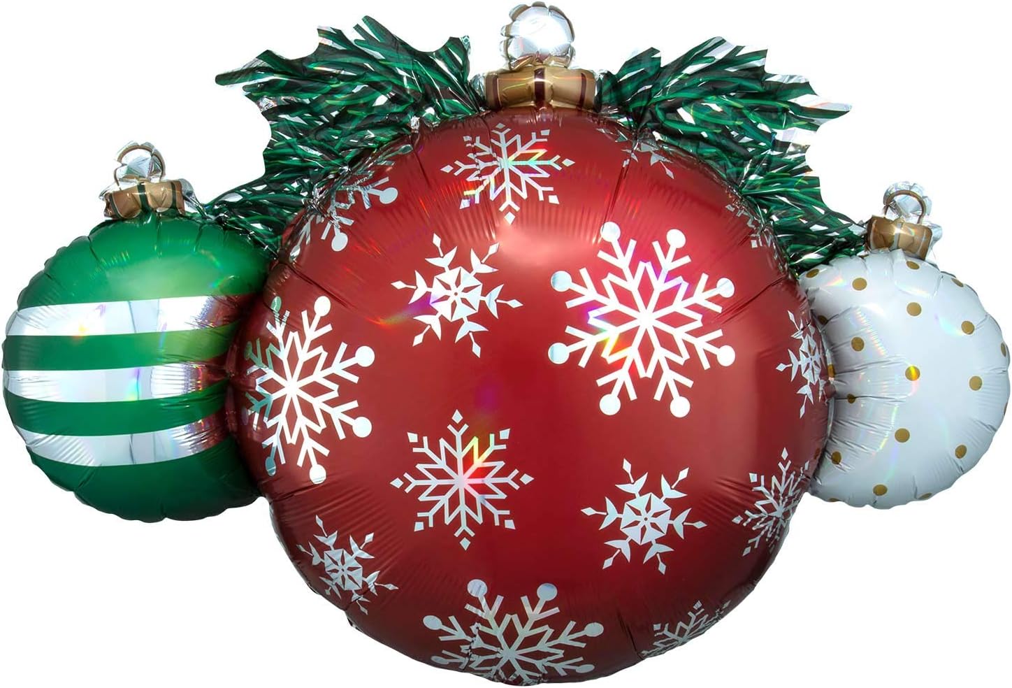 Amscan Anagram 4009301 - Iridescent Christmas Ornament Foil SuperShape Balloon - 35", Multicolor