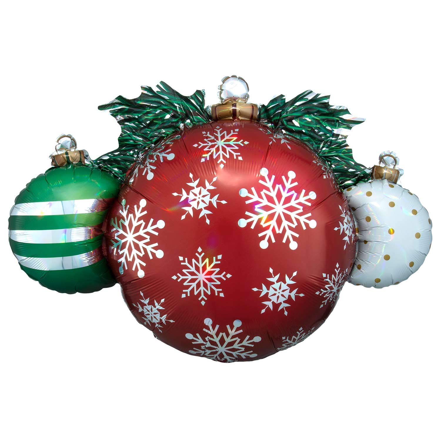 Amscan Anagram 4009301 - Iridescent Christmas Ornament Foil SuperShape Balloon - 35"