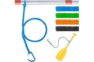 NVAAV 1/2/4 Pack Kayak Paddle Board Tether Leash Stretchable Strap Lanyard Rope, 3.3-7 Feet with Carabiner for SUP Kayaking Boating Canoeing Fishing Pole Rod or Other Gear