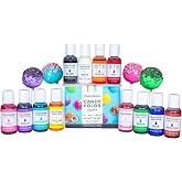 Chefmaster 12 Bottle Set of Candy Colors, True-Tone Shades, Oil-Based, Professional-Grade Dye, Chocolate, Strawberries, Cake Pops, Decorating, Easy-to-Use, Manufactured in the USA, 0.64 oz Each