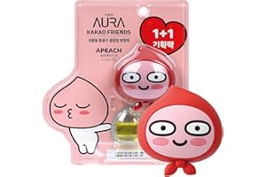 SAFFRON AURA AURA Car Air Freshener Vent Clip, Apeach (Will You Marry Me, 0.14fl oz*2, Pack of 2) - Long-Lasting Odor-Fighting Scent. Kakao Friends Figurine. Car Decoration Accessories, Diffuser, Absorber