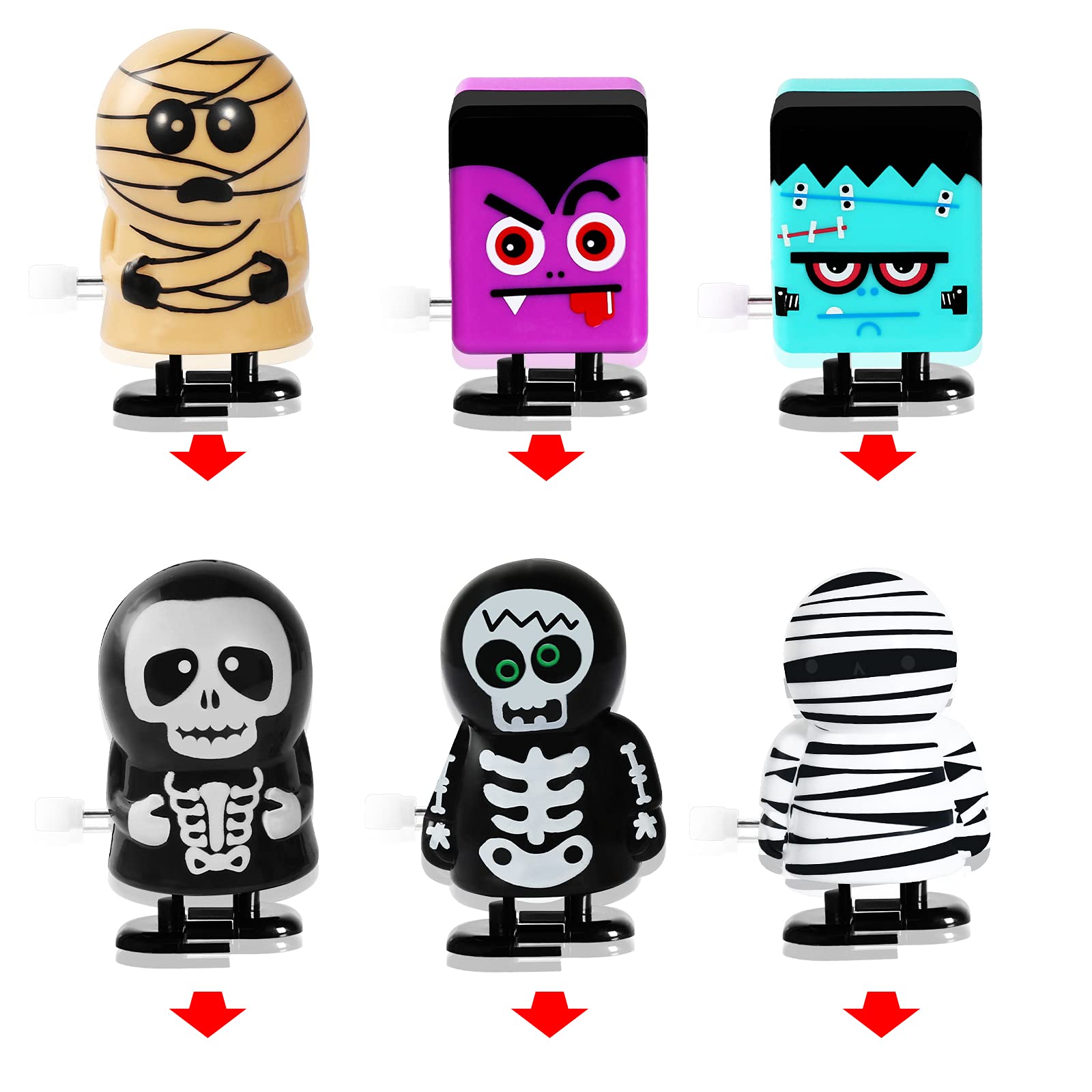MGparty 24Pack Halloween Wind Up Toys Assortment for Kids Halloween Toy for Goody Bag Filler Party Favors