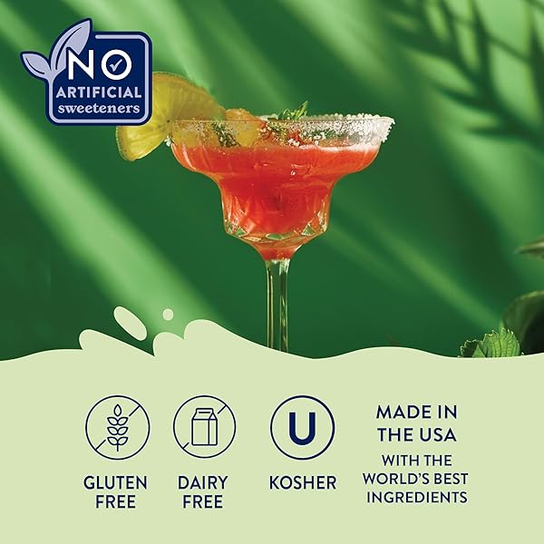 JORDAN’S SKINNY SYRUPS SUGAR FREE SYRUP, NATURALLY SWEETENED STRAWBERRY KEY LIME MARGARITA MIX, 32 OZ, LOW CALORIE FLAVORING, PROTEIN SHAKE, COCKTAIL & MORE, GLUTEN FREE, KETO FRIENDLY