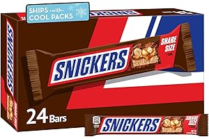 SNICKERS NFL Football Milk Chocolate Candy Bars, Share Size, 78.96 oz, 24 ct Bulk Candy Box (Packaging May Vary)