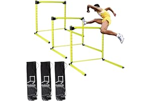 PINDAPRDA Adjustable Hurdles with Carring Bags, Detachable Agility Training Equipment with Scale, Football Practice Hurdle, Indoor & Outdoor Jumping Speed Hurdles for Athletes, Soccer, Basketball