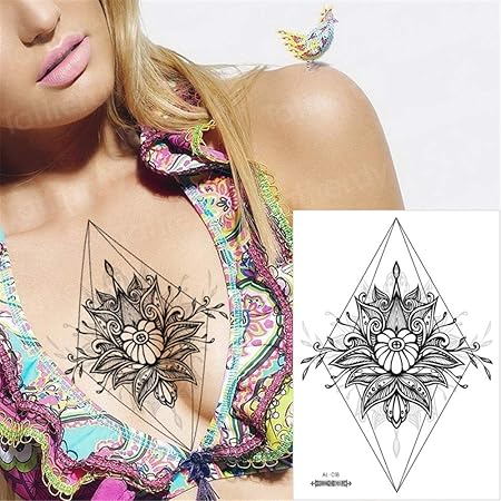 Tzxdbh 5pcs Géométrique Croquis De Tatouage Fleur Lotus
