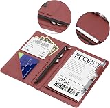 PATIKIL Server Book Organizer Dark Red Leather 2 Pcs 8" x 5" Waiter Waitress view 4