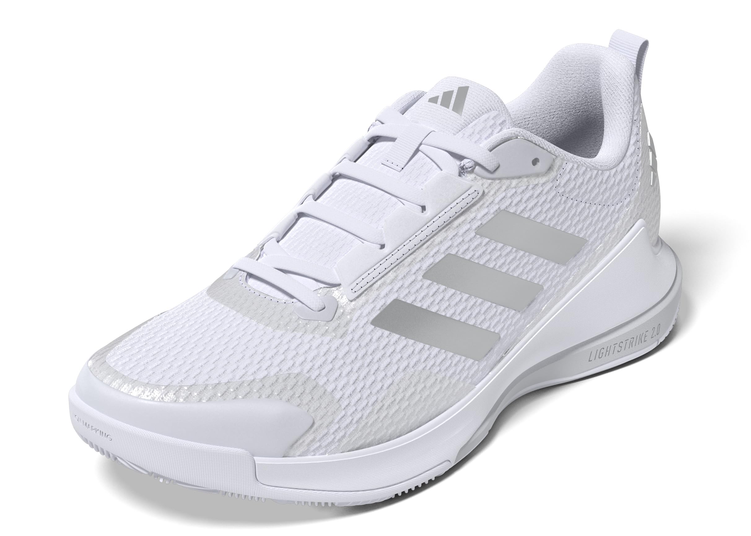 Photo 1 of *******DAMAGED, RIPPED******
Adidas Women's Novaflight 2 Indoor, White/Silver Metallic/White, 9