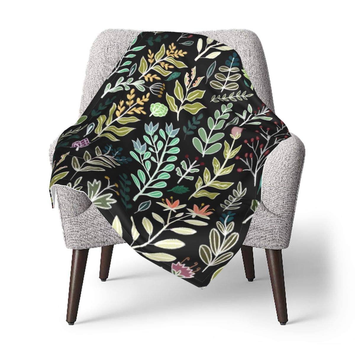 Baby Blanket,Dark Botanic Super Soft Receiving Blankets for